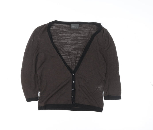 Womens UK Size 10 Alex & Co. Brown Cardigan Blouse