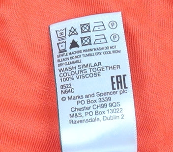 Womens UK Size 8 Marks and Spencer Orange Basic T-Shirt