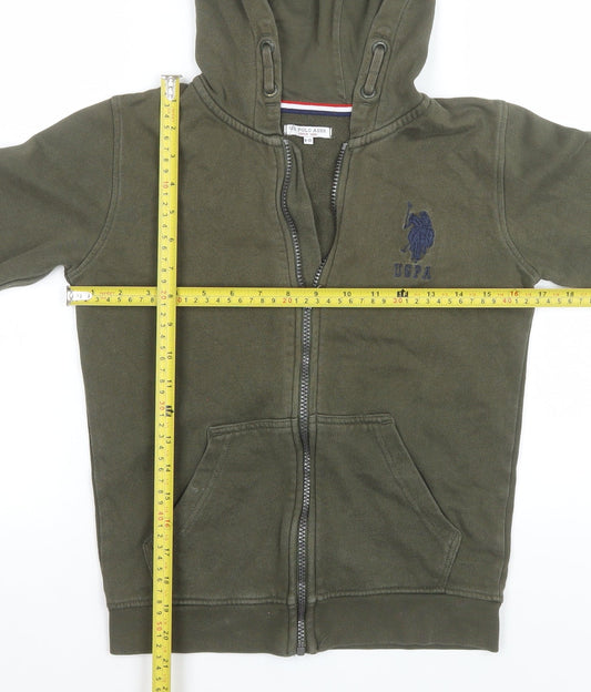 Boys UK Size 9-10 Years U.S. Polo Assn. Green Full Zip Hoodie