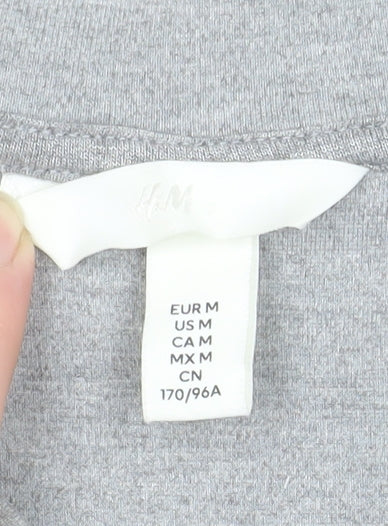 H&M Women Grey Cropped Slim Fit Bomber Jacket Size 12