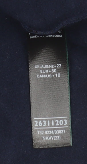 Mens UK Size 22 Marks and Spencer Blue T-Shirt