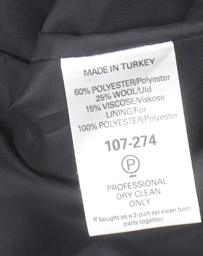 NEXT Women’s Black Houndstooth Double-Breasted Wool Blend Jacket Size 12