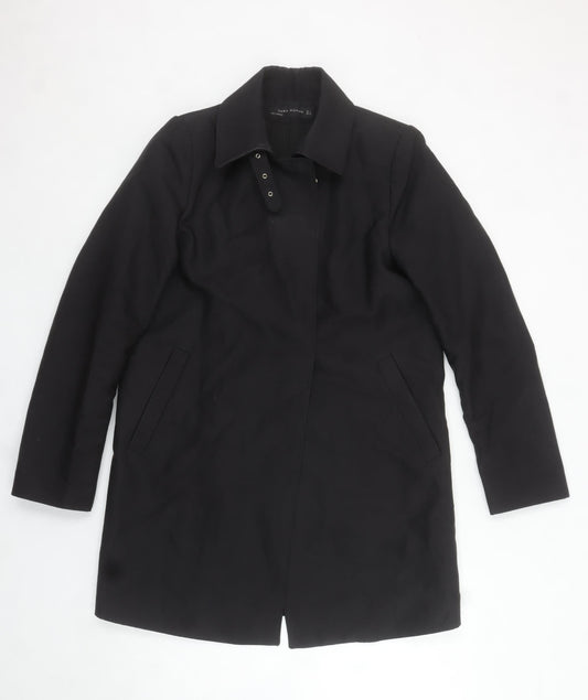 Womens UK Size S Zara Black Overcoat