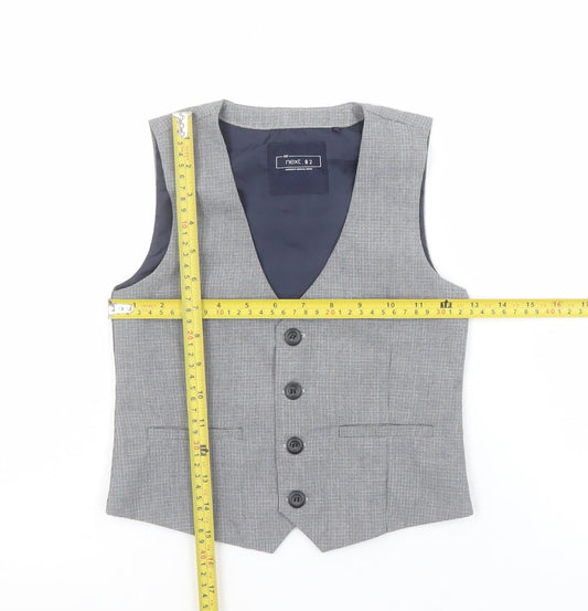 Next Boys Grey Check Waistcoat 4-5 Years Formal Wedding Suit Vest