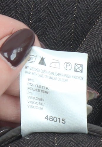 Laura Scott Women's Brown Pinstripe Straight Leg Trousers Size 18