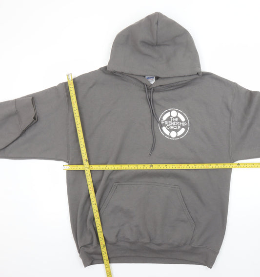 Mens UK Size L Gildan Grey Pullover Hoodie