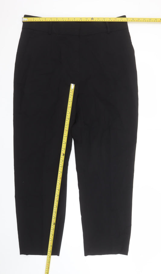 Jaeger Women’s Black Wool Blend Cropped Tailored Trousers UK 16