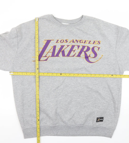 Primark NBA Los Angeles Lakers Grey Sweatshirt Womens L 14/16 Pullover Crew Neck