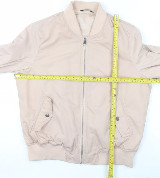 F&F Women’s Beige Bomber Jacket Size 10 Casual Full Zip