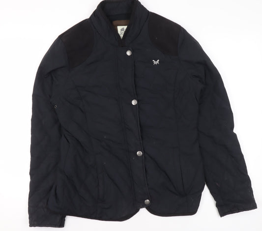 Additional front view of Crew Clothing Women’s Black Quilted Jacket, size UK 10