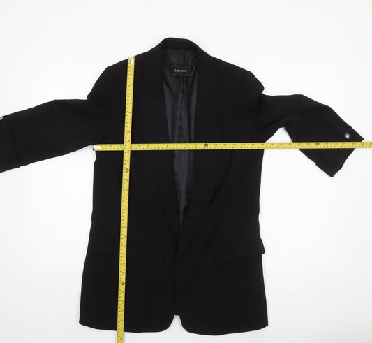 Zara Basic Women's Black Polyester Single-Breasted Blazer Size S