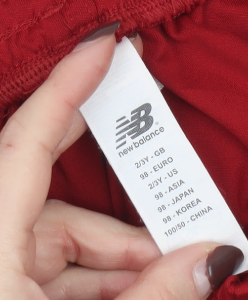 Additional view of New Balance boys’ red liverpool fc athletic shorts 2/3y polyester activewear