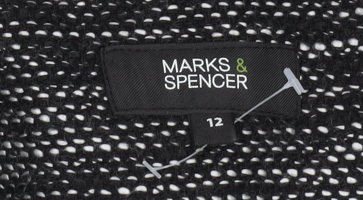 Marks and Spencer Womens Black Size 12 Double-Breasted Blazer