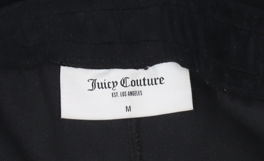 Juicy Couture Womens Black Velour Jogger Trousers Size M