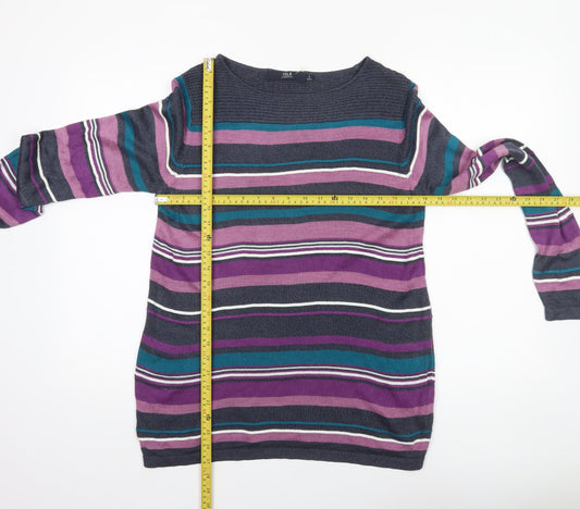 Isle Essentials Women's Multicoloured Striped Cotton Jumper Size S 10-12