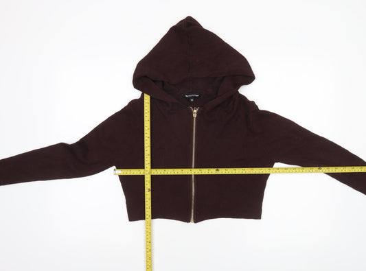 Womens UK Size M PRETTYLITTLETHING Brown Full Zip Jumper