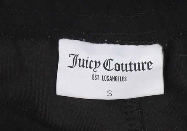 Juicy Couture Women Black Small Velour Flared Jogger Trousers