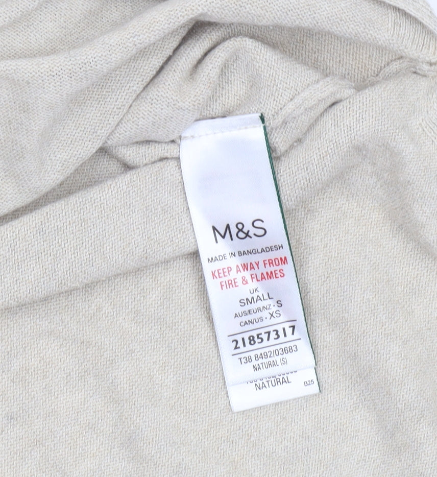 Womens UK Size S Marks and Spencer Beige Basic Polo
