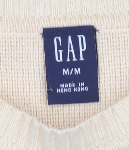 GAP Women’s Beige Cotton Crew Neck Long Sleeve Pullover Jumper M