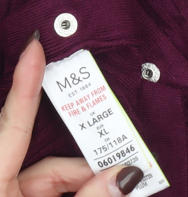 Womens UK Size XL Marks and Spencer Purple Pullover Jumper