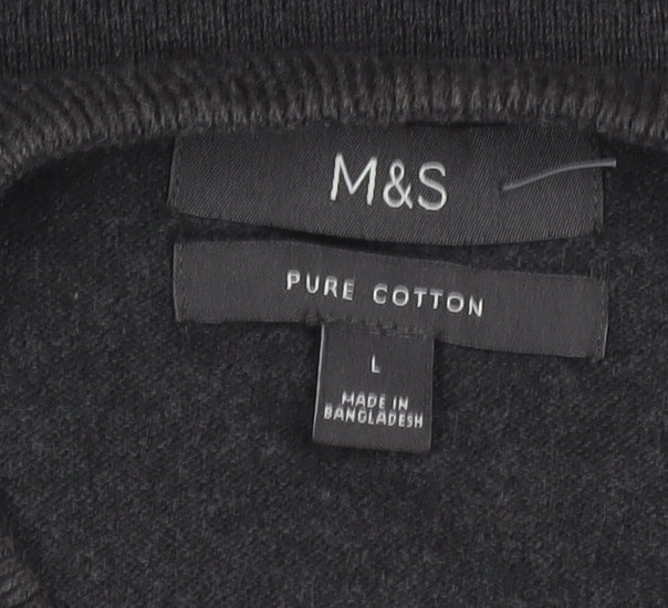 Mens UK Size L Marks and Spencer Grey Pullover Jumper