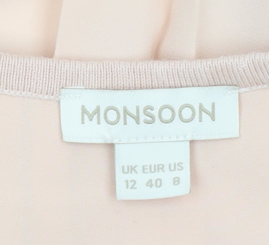 Womens UK Size 12 Monsoon Beige Cardigan Jumper
