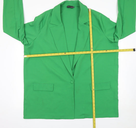 PrettyLittleThing Women Green Size 14 Single-Breasted Blazer