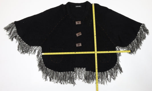 Womens UK Size S Alexara Black Cape Jumper