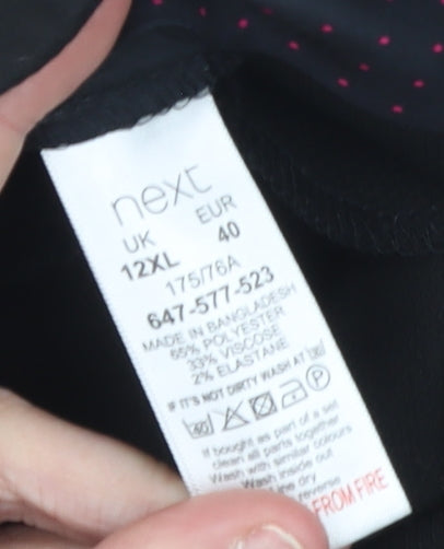 Next Womens Black Regular Fit Stretch Trousers Size 12