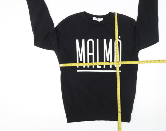 Mens UK Size S Topman Black Pullover Sweatshirt