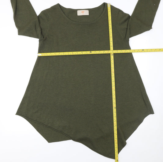 Womens UK Size S Ginger Toby Green Pullover Jumper
