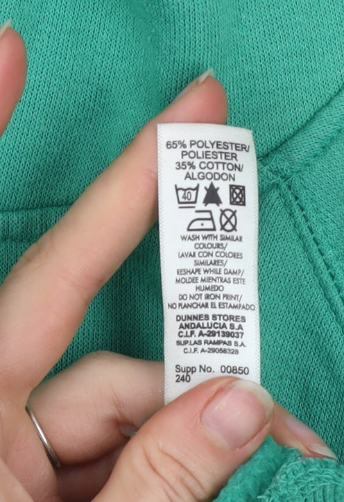 Dunnes Women Green Size 12 Pullover Hoodie with Kangaroo Pocket