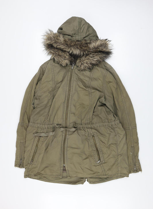 Womens UK Size L Gap Green Parka Coat