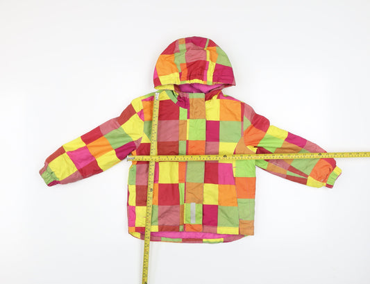 Lupilu Girls Multicoloured Check Hooded Puffer Jacket 5-6 Years Polyester