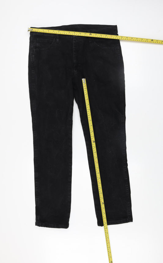 Mens UK Size M Rustler Slim Fit Straight Black Jeans