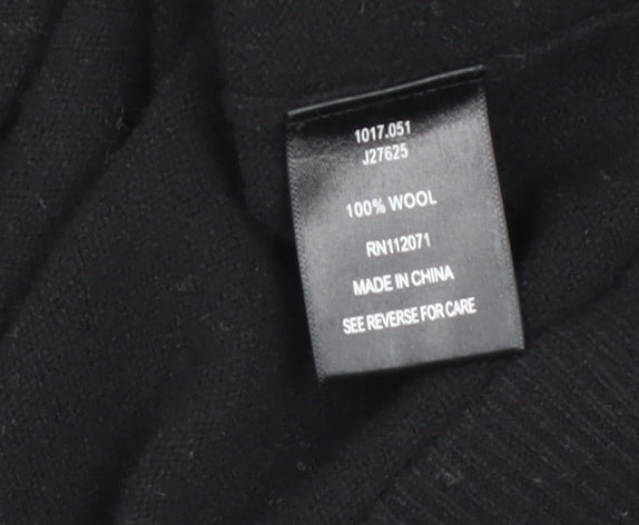 Jigsaw Women's Black 100% Wool V-Neck Jumper Size M