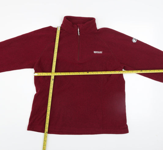 Regatta Womens Burgundy Fleece Sweatshirt UK 16 Half Zip Outdoor Top