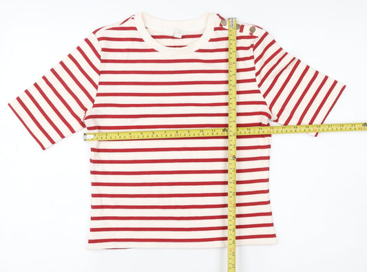 Womens UK Size 12 H&M Red Basic T-Shirt