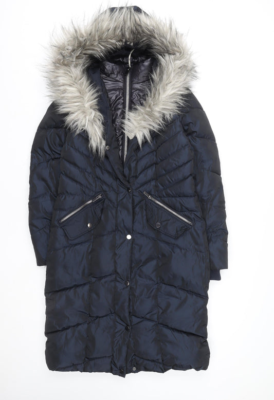 Womens UK Size 6 NEXT Blue Puffer Jacket