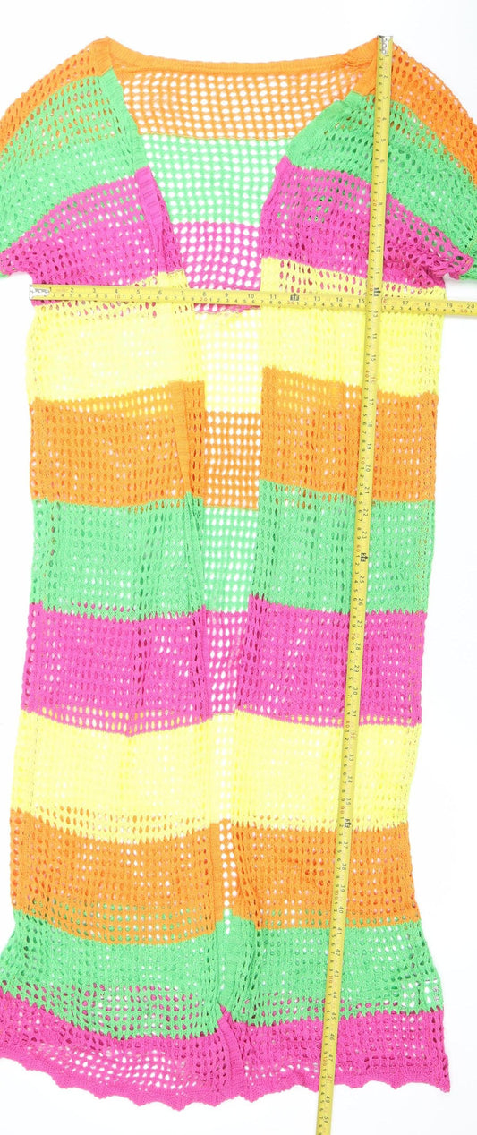 SHEIN Curve Multicoloured Crochet Open-Knit Cardigan 1XL Women’s Summer