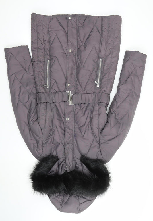 Womens UK Size 8 Dorothy Perkins Grey Puffer Jacket