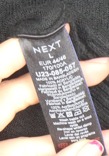 Next Mens Black Acrylic Crew Neck Jumper Size L Regular Fit