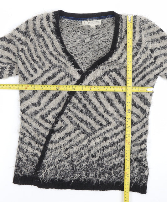Womens UK Size 8 Comma Black Cardigan Jumper