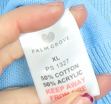 Mens UK Size XL Palm Grove Blue Pullover Jumper