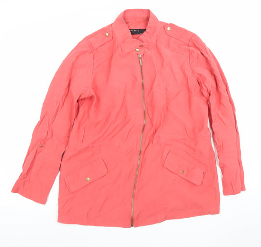 Womens UK Size 12 Zara Pink Parka Coat