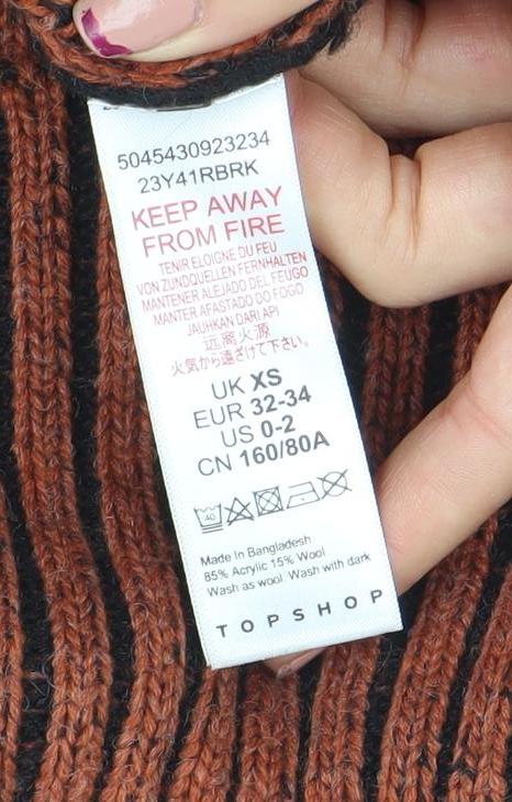 Womens UK Size XS Topshop Multicoloured Pullover Jumper
