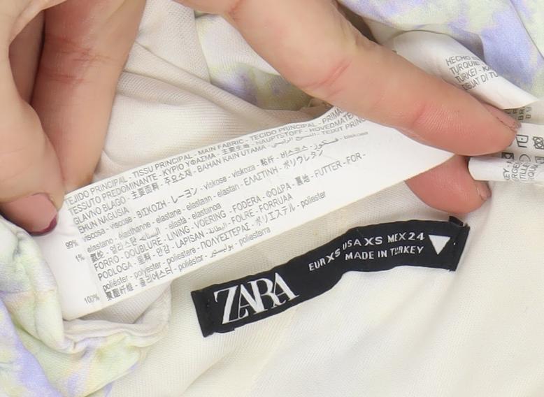 ZARA Womens Multicoloured Tie Dye Bodysuit XS Adjustable Straps