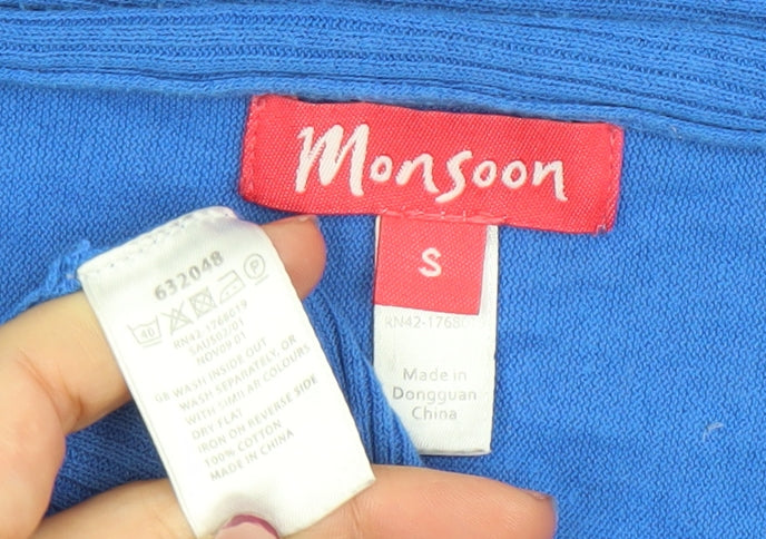 Womens UK Size S Monsoon Blue Cardigan Jumper
