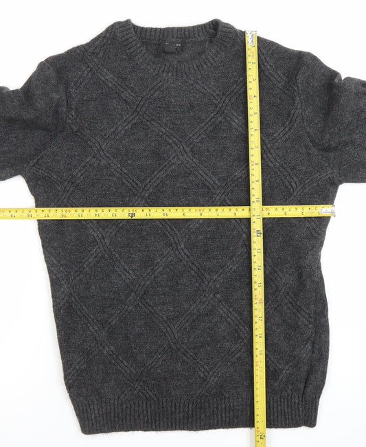 New Look Men’s Grey Cable Knit Crew Neck Jumper Size M