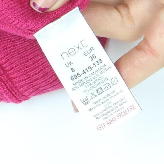 Womens UK Size 8 NEXT Pink Pullover Jumper